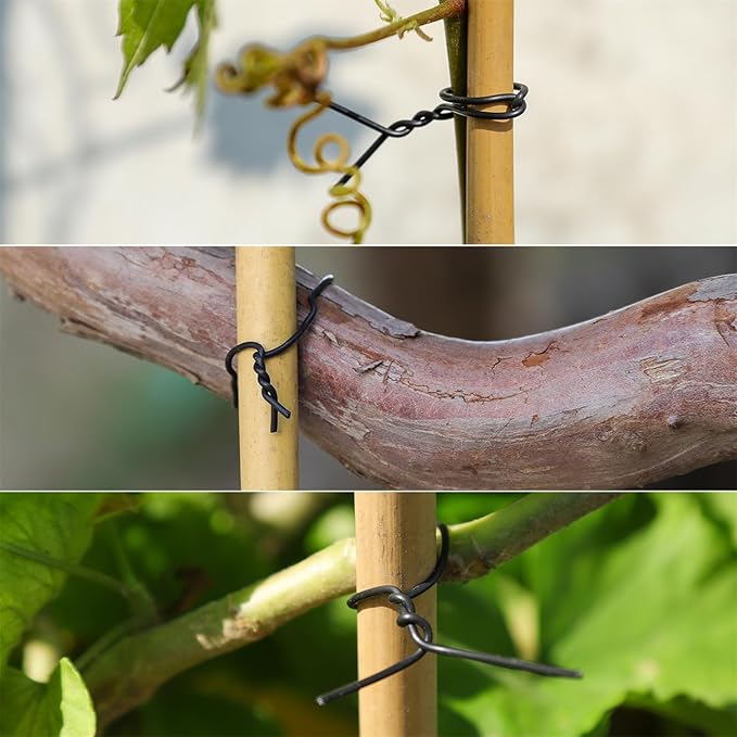 Tangyinrd 200 Pcs 6 inch Garden Twist Tie, Round Plastic Twist Ties for Plants, Vines and Wrapping Cords or Christmas Tree Gardening Plants Growth and Care, Office Home Cable Organization (Black)