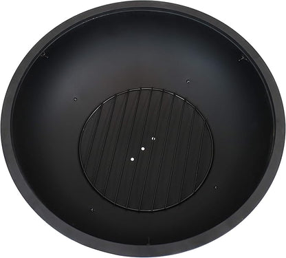 Sunnydaze 32-Inch Copper Fire Pit for Outside - Wood-Burning Fire Pit Bowl with Spark Screen, Wood Grate, and Poker