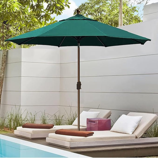 EliteShade USA 10-Year-Non-Fading 10Ft Market Umbrella Patio Umbrella Outdoor Table Umbrella with Ventilation, Forest Green