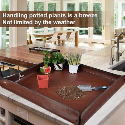 39.5"x 39.5" Extra Large Potting Mat for Indoor Plants Transplanting and Potting Soil Control-Gardening Gifts for Plant Lovers