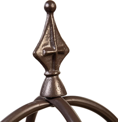 Evergreen Garden 5 ft Metal Garden Obelisk Trellis for Climbing Plants Vines, Clematis & Flowers | Outdoor & Indoor Plant Trellis for Potted Plants | Floral Pattern Arch Trellis (Bronze)