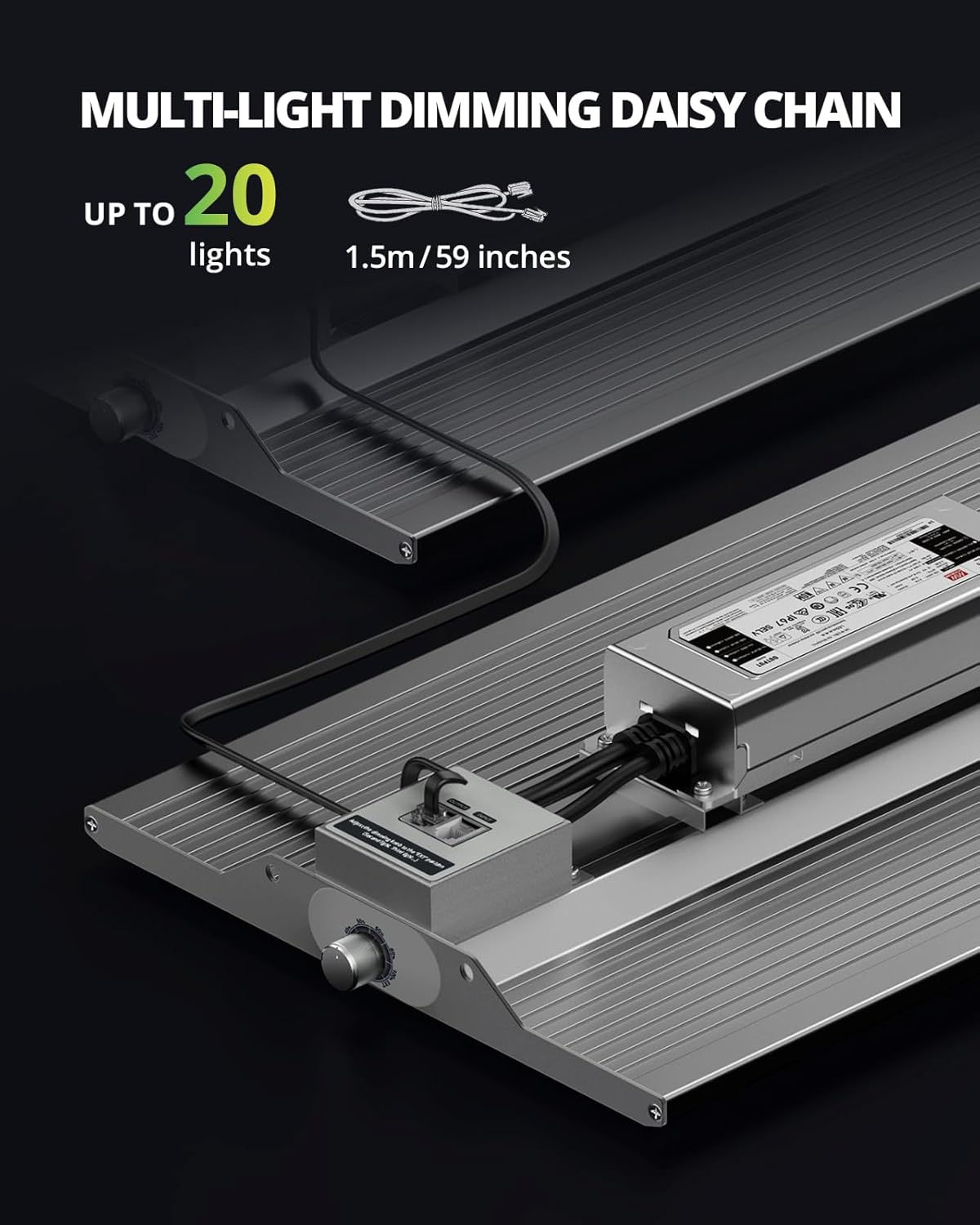 VIPARSPECTRA XS1500 LED Grow Lights for Seed Starting Compatible with Samsung LM301H Diodes and MeanWell Driver, Dimming Daisy Chain Grow Lights for Indoor Plants Full Spectrum for 2x2/3x3 Grow Tent