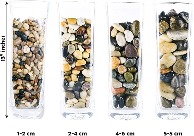 5 lbs Approx. 430 River Rocks Stones for Plants Pebbles for Indoor Plants | Aquarium Fish Tank Rocks | Polished Decorative Rocks for Vases (0.3-0.6 Inches)
