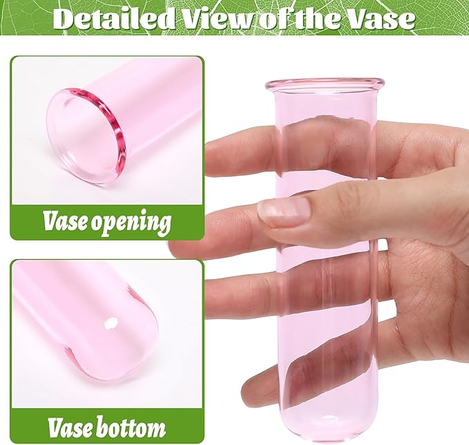 Glass Plant Propagation Station with 5 Test Tubes Colorful Planter Vase Birthday Gifts for Women in Wooden Stand