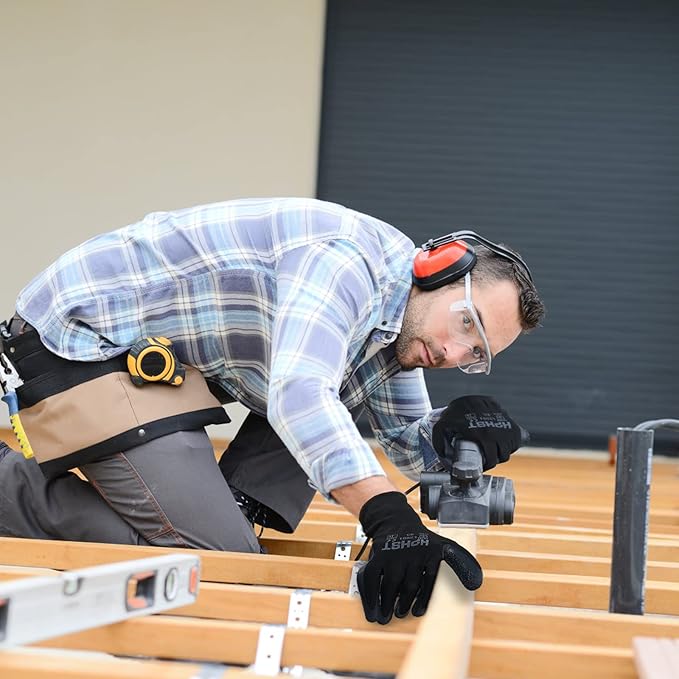 Latex Rubber Hand Coated Work Gloves - Safety Work Gloves - Excellent Grip for Construction Warehouse Garden 12 Pairs