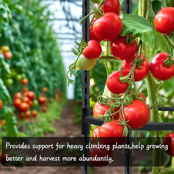 Tomato Cages for Garden Sturdy Metal Plant Stakes SupKing 2 Pack 47 Inch Tall Adjustable Heavy Duty Plant Support Cage Trellis for Outdoor Climbing Rose Vegetables Plants Flowers Comes 20 Twist Ties