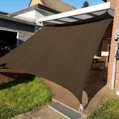 KANAGAWA Sun Shade Sail 10'x13' Brown Rectangle UV Block Canopy Awning Shelter Fabric Cloth Screen for Outdoor Patio Garden Backyard
