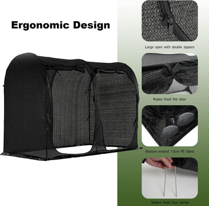 Large Tunnel 8.2'x4' Sunshade Cloth Gardening Net,Easy Set up 6FT Tall Crops Shade Net Cover, UV Resistant Plant 80% Sunblock Net for Vegetables,Fruits and Mini Flower Pot with Stakes and Carry