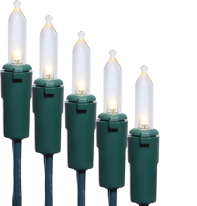 LUCKY SHINE 150 LED Warm White Christmas Lights, UL Certified 50 FT Green Wire String Lights, for Indoor and Outdoor Party, Garden, Patio, Wall, Trees.