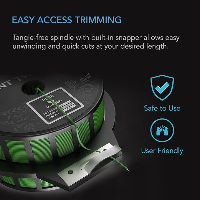 AC Infinity Twist Ties with Built-in Cutter, 100m (328 ft.) All-Purpose Reusable Green Wire Plant Ties, for Gardening, Plant Support, and Home Office Organization