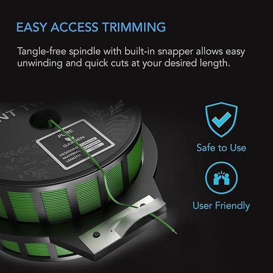 AC Infinity Twist Ties with Built-in Cutter, 100m (328 ft.) All-Purpose Reusable Green Wire Plant Ties, for Gardening, Plant Support, and Home Office Organization