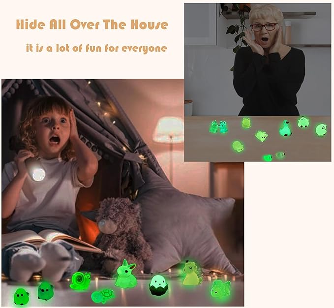 100 Pcs Luminous Mini Resin Animals, Glow in The Dark Tiny Ducks for Miniature Garden, Fairy Garden, Fish Tank and Home Décor