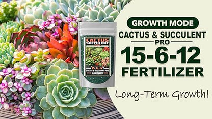 Fertilizer Commercial Grade | Cactus & Succulent Pro 15-6-12 | 5 Ounces | Custom Professional Mix Blend | Low-Nitrogen Blend | 10–12 Month Controlled Release | Micronutrients for Cacti & Succulents