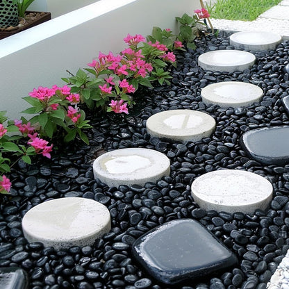 HappyFiller 18 LB Black Pebbles Decorative Polished Terrarium Rocks Stones for Aquarium,Fish Turtle Tank,Fountain,Plants Top Dressing,Cactus,Succulents,Garden Landscaping,0.8-1.6 Inch