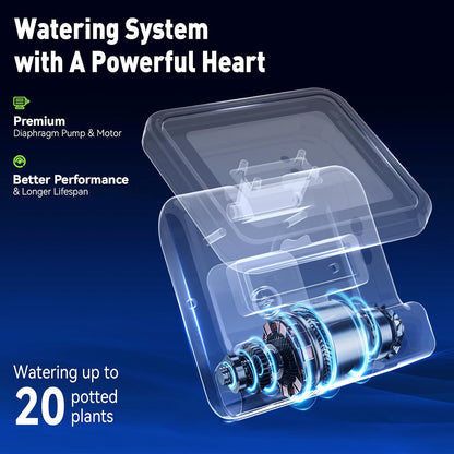 RAINPOINT Smart WiFi Solar Automatic Plant Watering System for House Potted Plants, Up to 20 Plants Expert Dripline Layouts Vacation Self Watering Drip Irrigation Pump Device Kit Indoor/Outdoor Garden