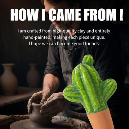 4 Pack Watering Globes - Terra Cotta Watering Spikes for Indoor Plants, Handcrafted Cactus Shape Self Watering Devices with Slow Release System, Plant Water Bulbs for Vacation & Outdoor Pots