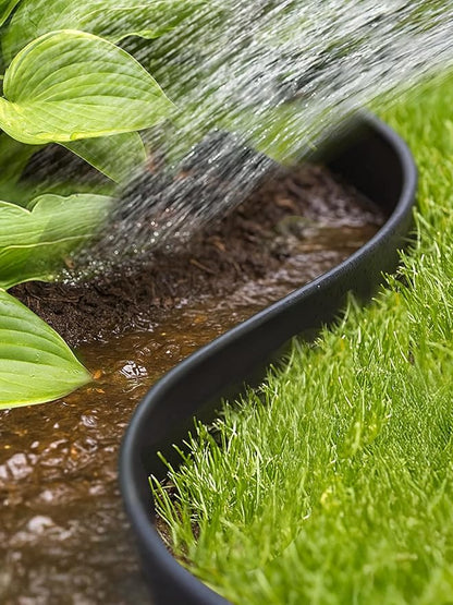 GROWNEER 66FT Landscape Edging Flexible 2 inch Tall Garden Border with 60pcs Galvanized Steel Anchoring Spikes and Hammer Lawn Edging Kit for Flower Bed, Pathway, Landscaping Project, Black