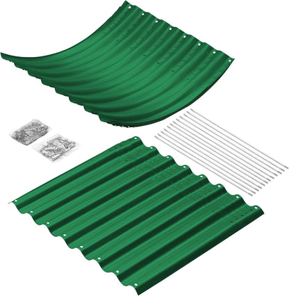 Land Guard 8x4x3ft Oval Galvanized Raised Garden Beds, Large-Capacity Metal Planter Box Outdoor, Durable Deep Raised Garden Bed 3ft Tall, Raised Beds for Gardening Vegetables, Forest Green