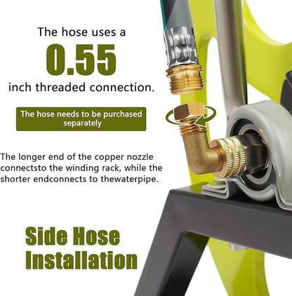 Metal Hose Reel for 0.55in Hose Reel, 28.1ft Garden Hose with Brackets and Handle for Watering Lawn and Flowers, Car
