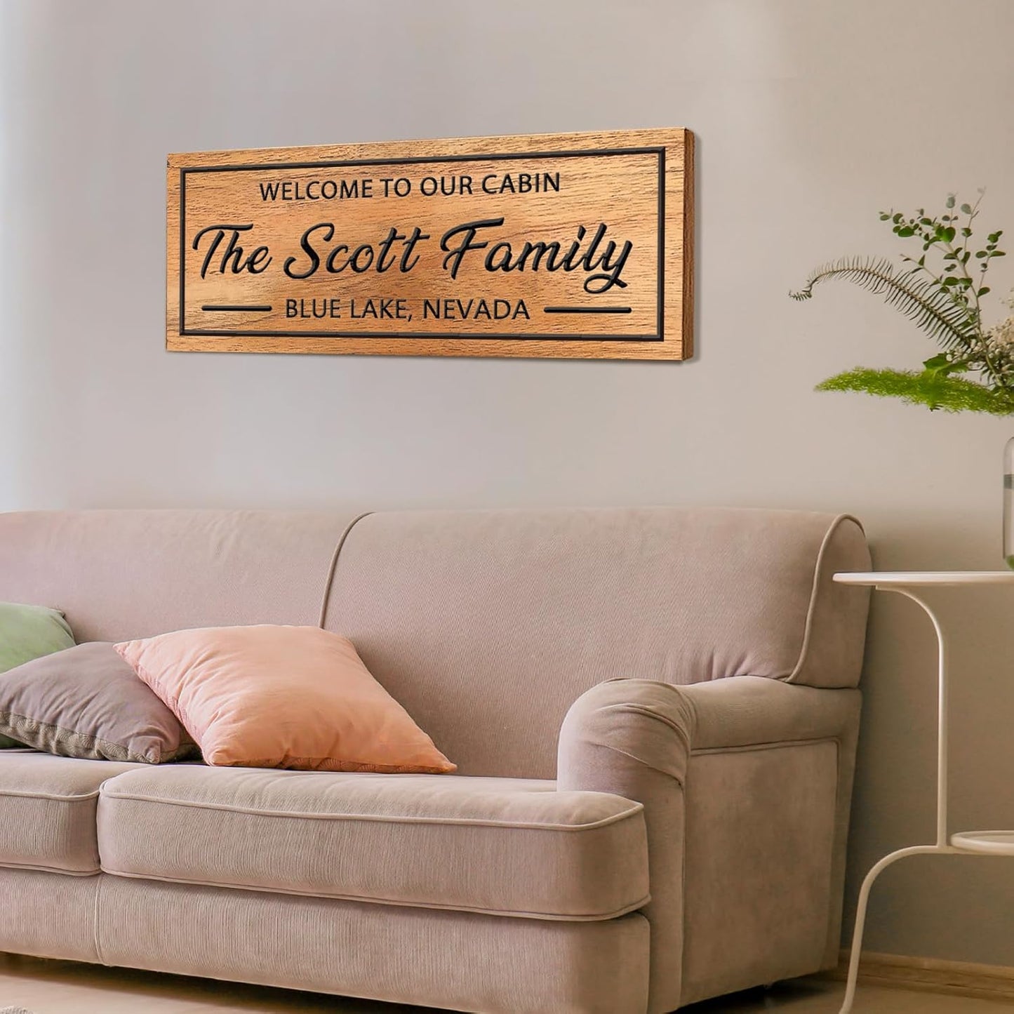 Personalized Carved Cabin Wood Sign Custom Family Name Sign Wooden Wall Decor Cabin Welcome Sign Anniversary Wedding Housewarming Gift