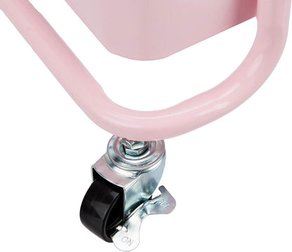 Amazon Basics 3-Tier Rolling Utility or Kitchen Cart, Lockable Wheels, Multifunctional Storage, Dusty Pink