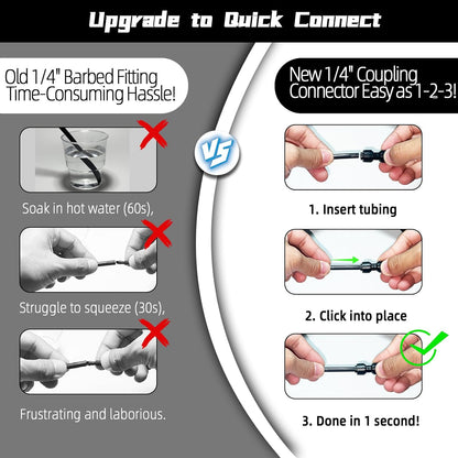 30 Pack Quick Connect 1/4" Drip Irrigation Coupling Connectors, Universal Straights Fitting for 1/4 Inch Irrigation Tubing, Leak Free Fittings for Sprinkler or Drip Irrigation System