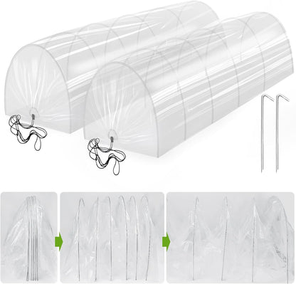 2 in 1 Mini Greenhouse Tunnel Greenhouses,Green Houses for Outside Garden Cloche Tunne Cover Garden Hoops Raised Beds,Outdoor Green House Kits to Build for Outside Winter (1)