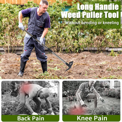 Weed Puller Tool, 78" Manual Weeder Remover Tool, 2 in 1 Stand Up Rake for Garden