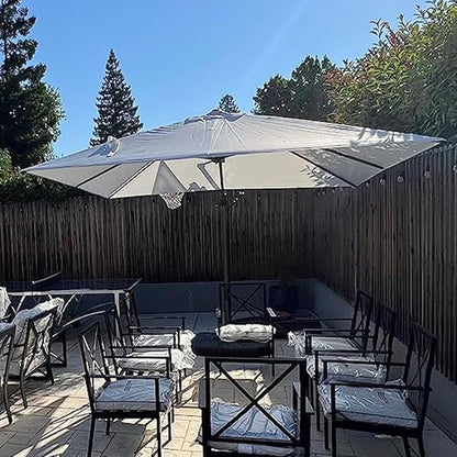 PURPLE LEAF 9 Feet Patio Umbrella Outdoor Cantilever Square Umbrella Aluminum Offset Umbrella with 360-degree Rotation for Garden Deck Pool Patio, White