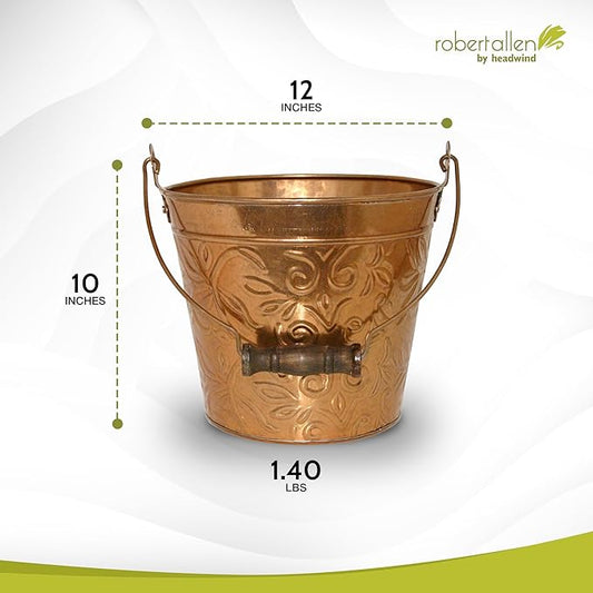 Headwind Vintage Collection - Floral New Penny Planter with Handles – 12 Inch Flower Pots Decorative Plant Indoor – Plant Pots Indoor with Drainage by Robert Allen