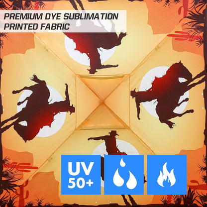 EAGLE PEAK Pop Up Canopy Tent with Wheeled Carry Bag, 8 Stakes, 4 Ropes, 4 Weight Bags, Easy Set Up Tent Canopy, 10x10 ft, 100sqft of Shade, Cowboy