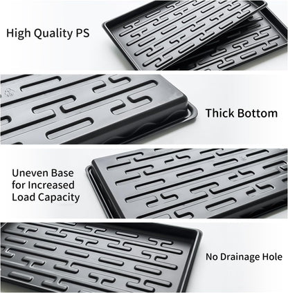 Shallow 1020 Nursery Flat Trays Specialized for Holding & Carrying 200 Cell Plug Seedling Trays (Height is 1.3"),Microgreen Germination Trays,10 Pack, No Holes (YB01, 10Pcs)