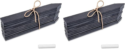 Navaris Slate Plant Labels (10 Pieces) - Set of 10 Natural Garden Markers for Herbs, Pots and Garden - Reusable Tags with Chalk - Size S (Pack of 2)