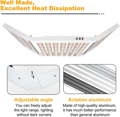 2024 New SPF6000 600W LED Grow Light 6x6ft Coverage with New Diodes & IR Lights Full Spectrum Veg Bloom Growing Lamps for Indoor Plants Seeding Flower Led Plant Light Fixture