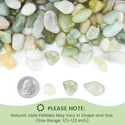 SIDONG 5 LB Jade Pebbles, 2/5 Inch Natural Decorative Polished Jade Stones, Jade River Rocks for Succulents, Cactus, Vases, Indoor Plants, Garden Landscaping, Bamboo
