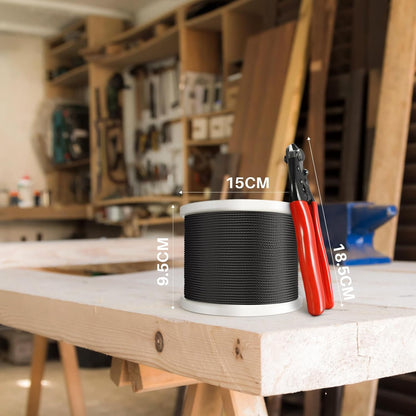 300FT 1/8" Black T316 Stainless Steel Cable, 7x7 Strands Construction, Black Wire Rope Aircraft Cable for Indoor, Outdoor, Deck Fence Railing, and DIY Balustrades