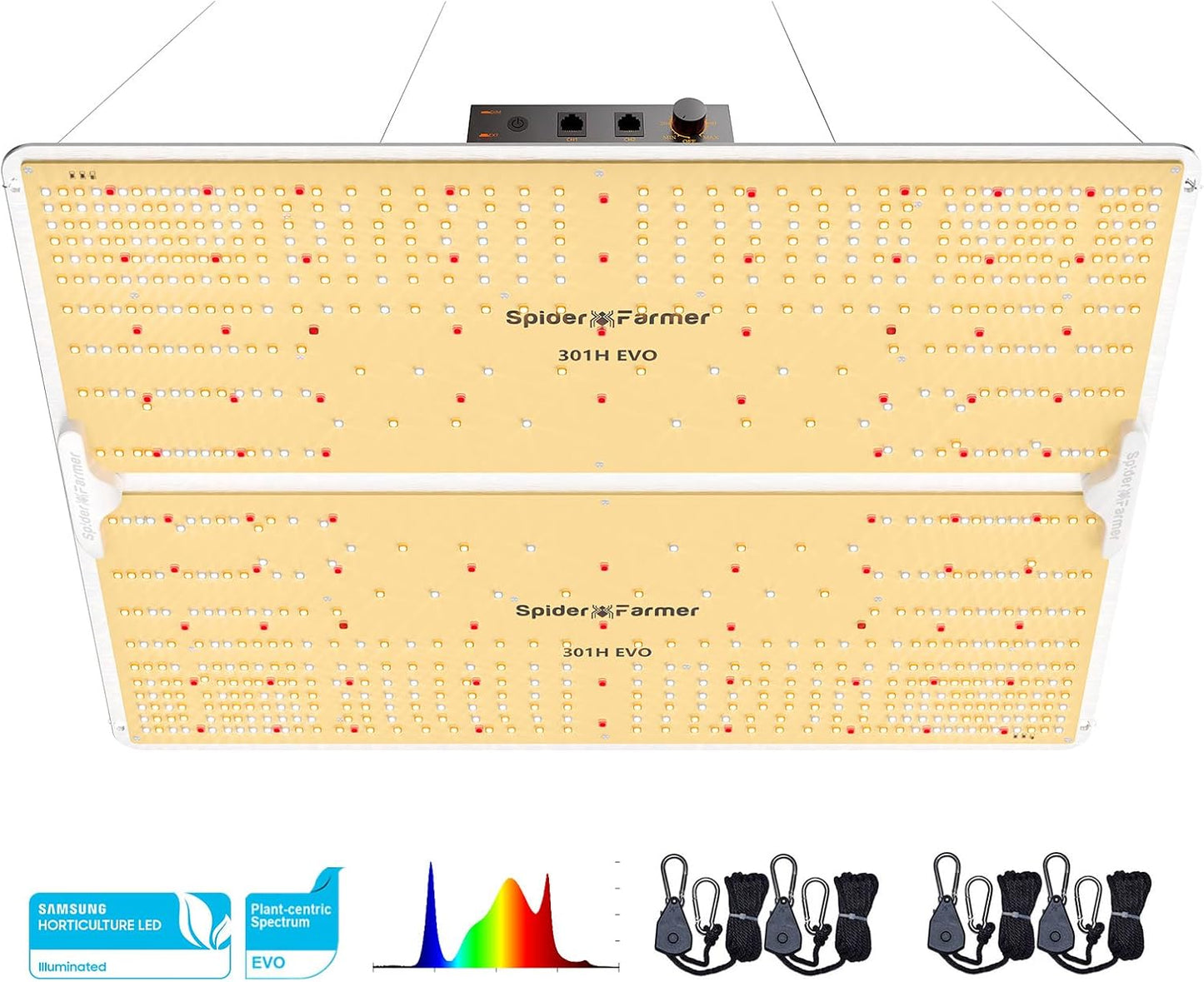 Spider Farmer SF4000, Samsung LM301H EVO Led Grow Light, Full Spectrum Plant Lights, 450W Dimmable & High Efficiency & Deeper Penetration Commercial Lamps for Seedling Veg & Bloom in 4x4 Grow Tent