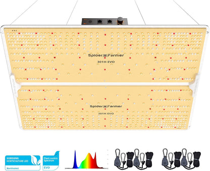 Spider Farmer SF4000, Samsung LM301H EVO Led Grow Light, Full Spectrum Plant Lights, 450W Dimmable & High Efficiency & Deeper Penetration Commercial Lamps for Seedling Veg & Bloom in 4x4 Grow Tent