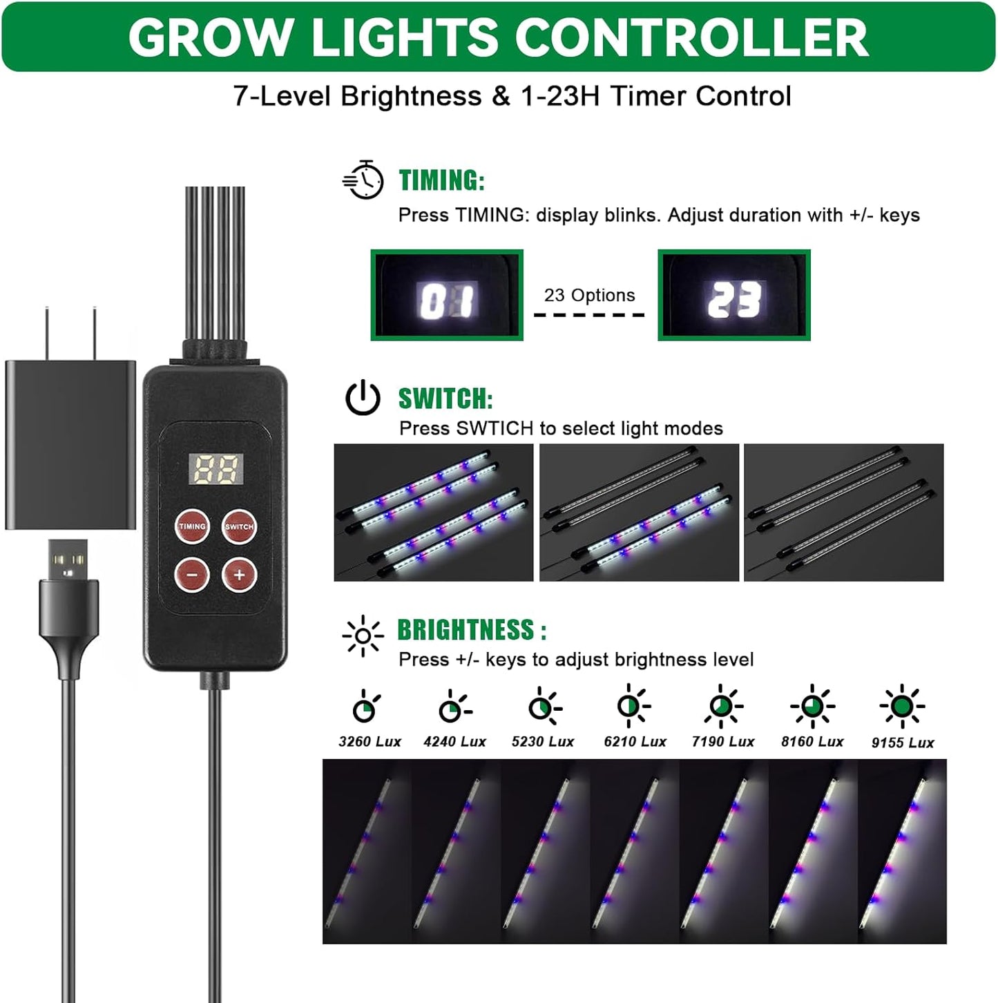 Seed Starter Tray with Grow Light,Easy-to-Use 72 Cell Seed Starter Kit,Auto-Timer Seed Germination Kit,Heavy-Duty Plant Trays,Humidity Dome for Indoor Plants