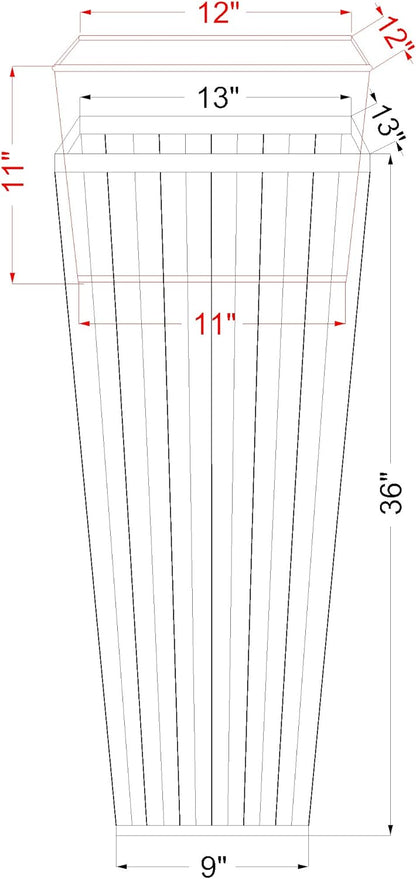 H Potter Patio Deck Flower Ribbed Garden Planter Antique Copper Finish Set of 2 with Trays