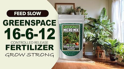 Fertilizer Commercial Grade | GreenSpace 16-6-12 | 3 Pounds | Custom Professional Plant Mix Blend | Indoor Foliage Feed | Controlled Release Granular | Low-Light Houseplants