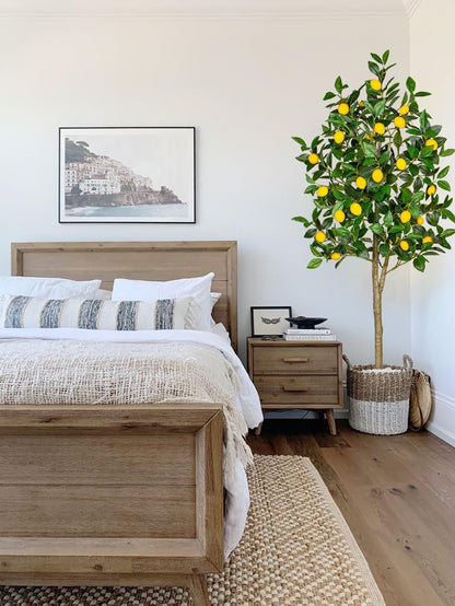 Artificial Lemon Tree 5ft Fake Lemon Plant in Pot Large Fake Floor Plants Faux Trees Indoor Lemon Decorations for Home Living Room Office