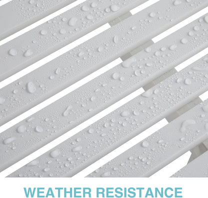 Psilvam 2-Person Poly Lumber Outdoor Bench with 700 Lbs Weight Capacity – Weatherproof Garden Seating for, Balcony Porch & Park, All-Weather Fade-Resistant Patio Furniture (White)