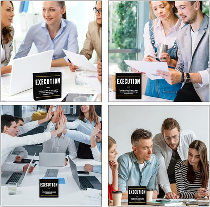 Execution Noun Entrepreneur Black Wooden Box Sign, Inspirational Office Decor, Decorative Table Shelf Desk Rustic Workplace Home Living Room Decor Office Decorations Desk Accessories ﻿