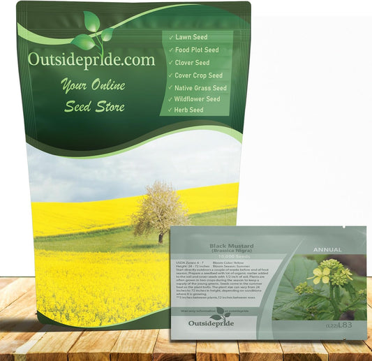 Outsidepride Black Mustard Seeds - 5000 Pcs Nutrient-Rich, Flavorful Annual Microgreen Seeds for Planting, Easy-to-Grow, Ideal for Indoor & Outdoor Cultivation, Soil & Hydroponic Systems