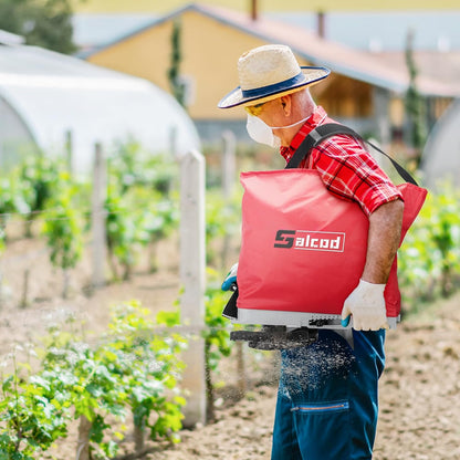 Bag Seed Spreader, Multiple Spread Options, Fit for Spreading Grass Seeds and Fertilizers, Red