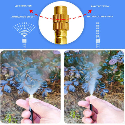 New drip Irrigation kit, Automatic Garden Watering System, Quick Connector and 360-degree Bending Dropper atomizing Copper Nozzle, Garden Plant Lawn Courtyard Watering System.(25spray nozzles)