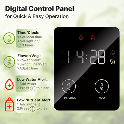 SUNCOZE Hydroponics Growing System Kit 20 Pods, Indoor Herb Garden with Grow Light 30W, 10L Large Water Tank with Adjustable Height to 25", Built-in Pump, Gardening Gifts, Black and Brown