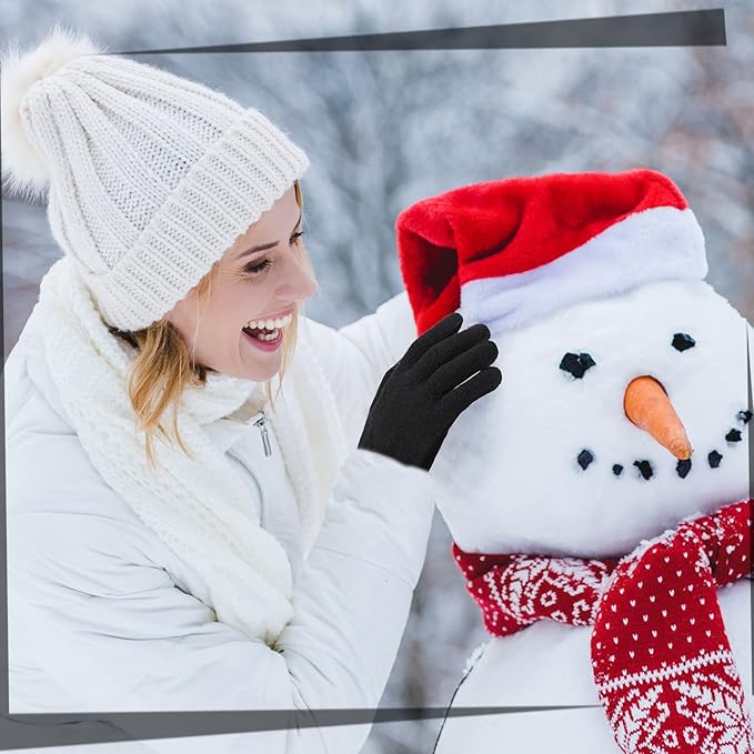 SATINIOR Magic Winter Gloves Unisex Gloves Knit Stretchy Mitten Full Fingers Warm Mitten for Men Women Sports