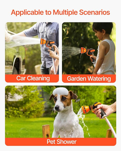 VEVOR Retractable Hose Reel, 84 ft x 5/8 inch, Garden Water Hose Reel with 9-Pattern Nozzle, 180° Swivel Bracket Wall-Mounted, Automatic Rewind, Lock at Any Length, with Slow Return System